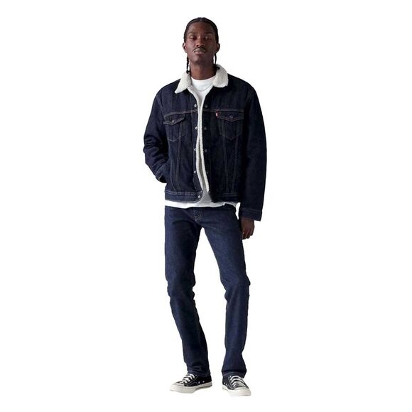 Levis Mens Type III Sherpa Trucker Jacket / Navy - Picture 3 of 3